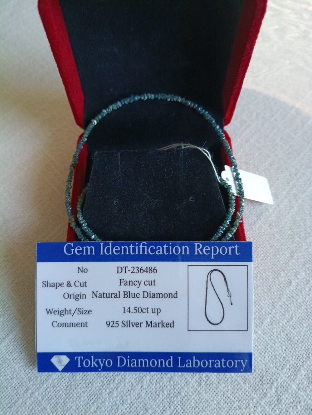 Natural Blue Diamond Beaded Bracelet - Deep Teal